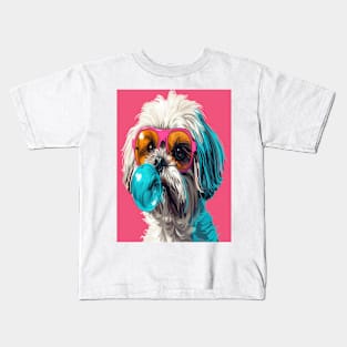 Pop Art Pooch: A Shaggy Dog's Bubble Gum Fun Kids T-Shirt